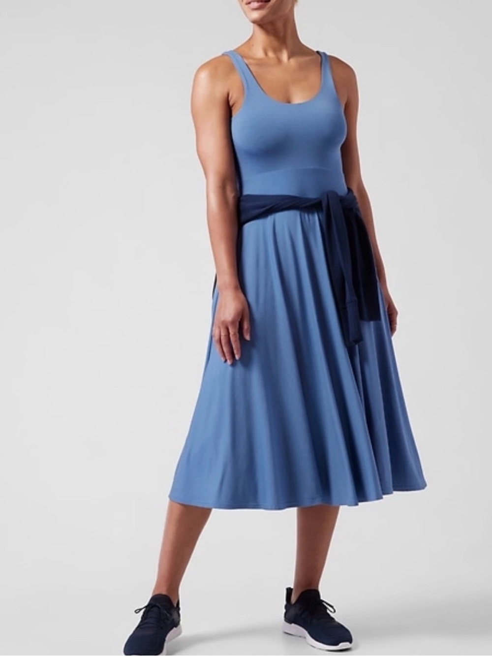Athleta Santorini Midi Dress color cottage blue